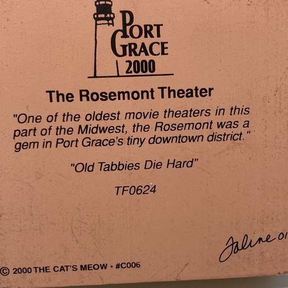 Cat’s Meow Village 2000 The Rosemont Theater Port Grace Shelf Sitter 4.5" x 3.75 - Picture 8 of 11